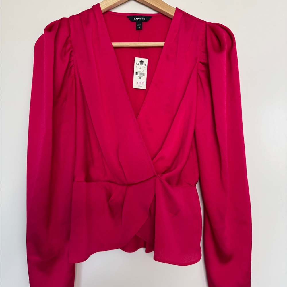 Express Women's Fuchsia Wrap Blouse